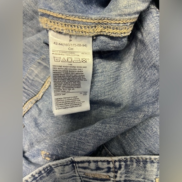 Gap Denim Short Sleeve Acid Wash Vintage Retro Style Iconic Romper 
Size Small - Picture 8 of 8